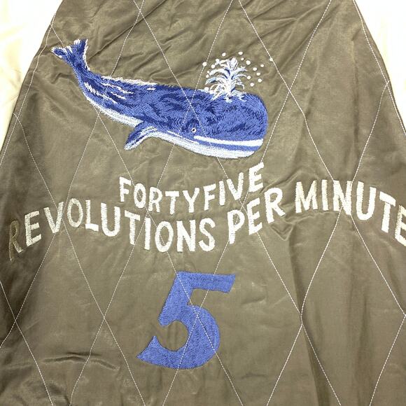 45 Revolutions Per Minute Men's Approx Sz S Bomber Jacket Embroidered Reversible - Picture 4 of 10